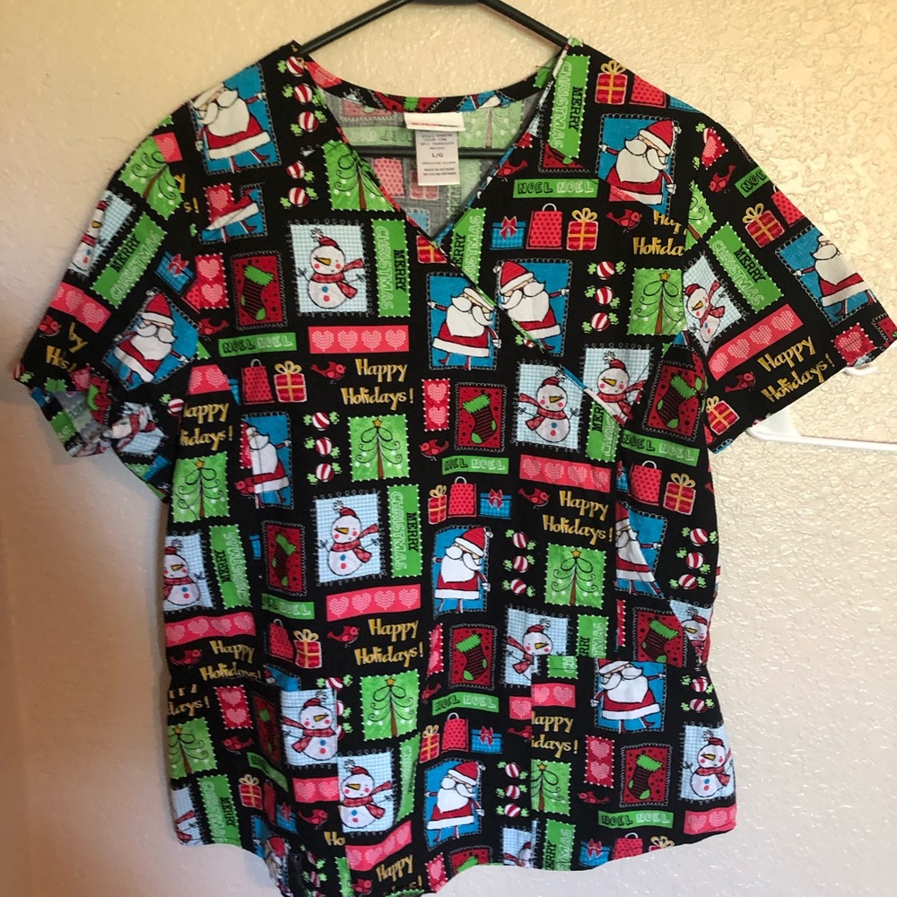 Scrub star Christmas scrub top